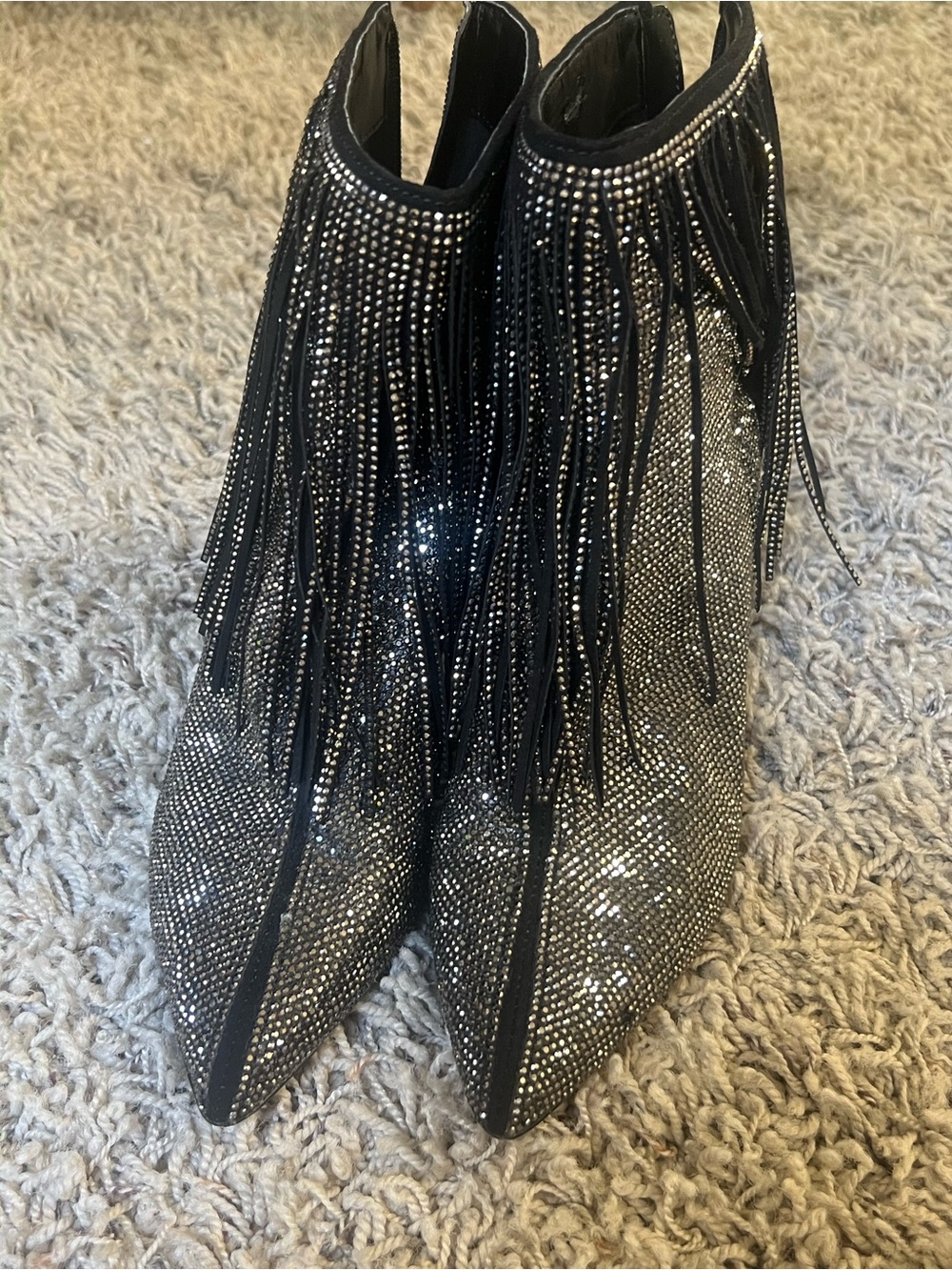 INC International Concepts Black Sparkle Pointed Toe Flats
